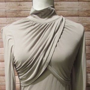 Spense Small l/s knit top crisscross ruched beige